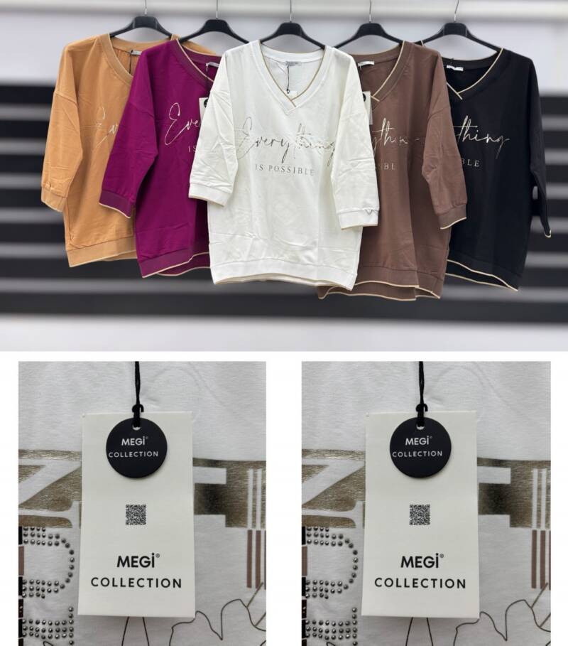 Bluzki damskie Roz S-XL, Mix Kolor .Paczka 12 szt